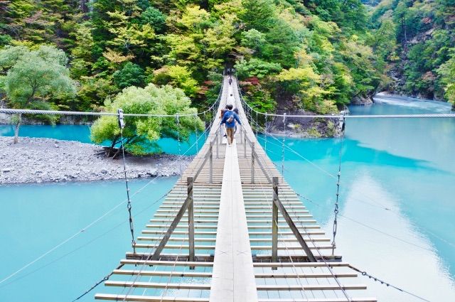 Japan Photo  Miho Museum suspension bridge - valley crossing bridge